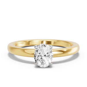 Image for Oval Pave Basket Ring with Solitaire band