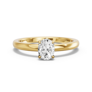 Image for Oval Pave Basket Ring with Solitaire band