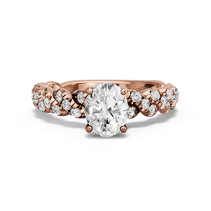 Image for Oval Pave Basket Ring with Twist Pave band