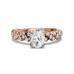 Image for Oval Pave Basket Ring with Twist Pave band