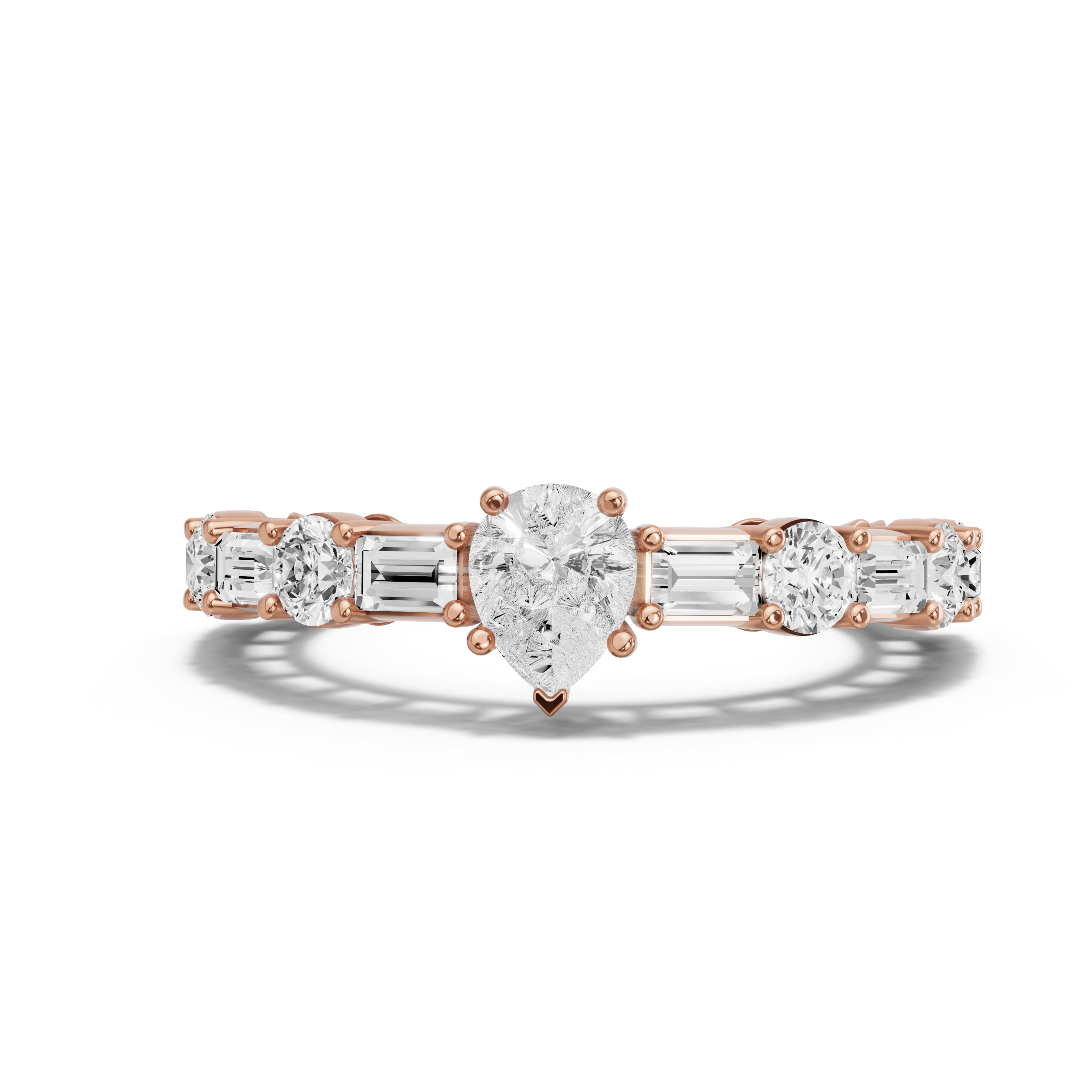 Image for pear-pave-basket-ring-with-alternating-baguette-band-in-14k-rose-gold