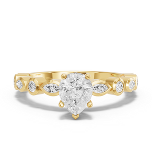 Image for Pear Pave Basket Ring with Alternating Marquise band