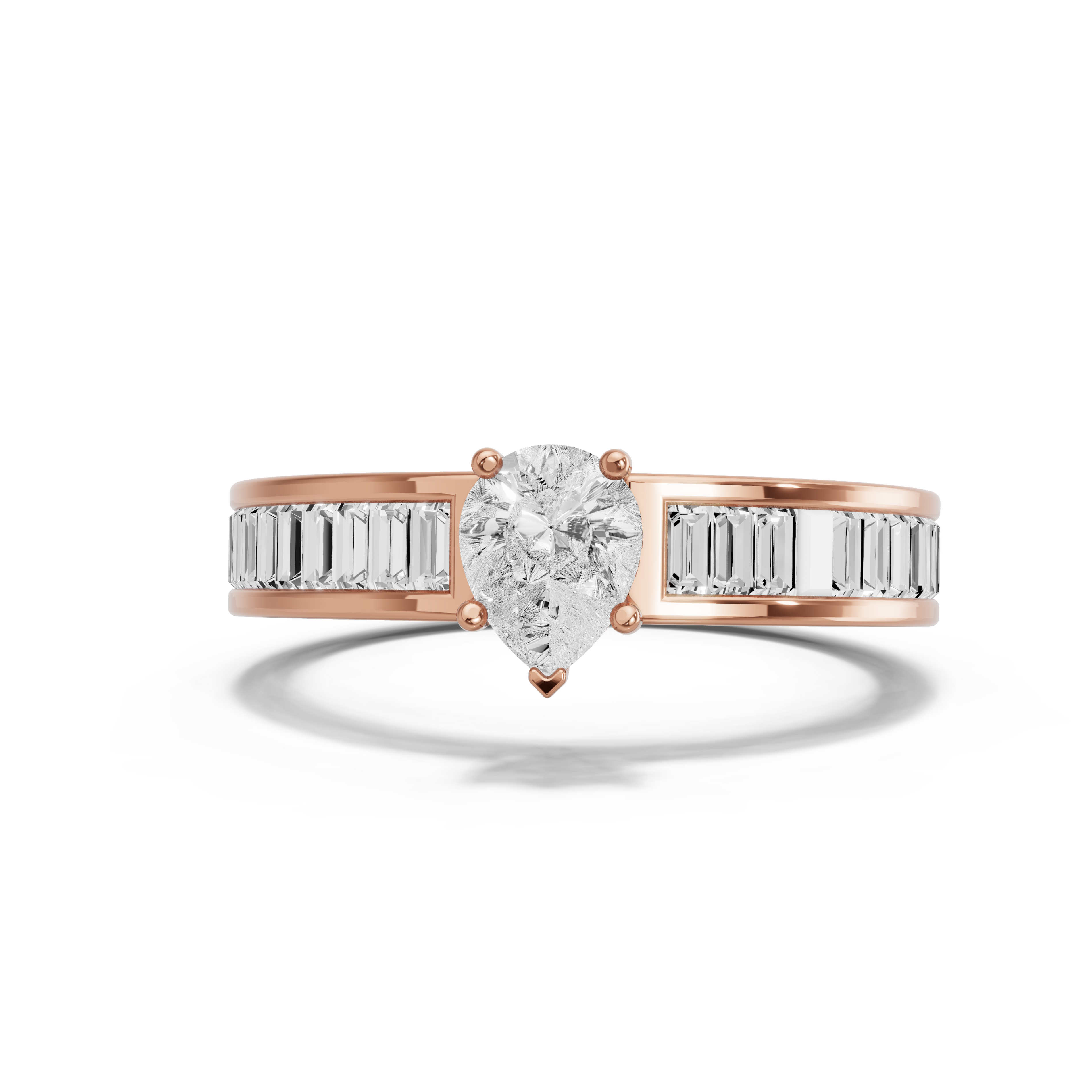 Image for pear-pave-basket-ring-with-baguette-channel-band-in-14k-rose-gold