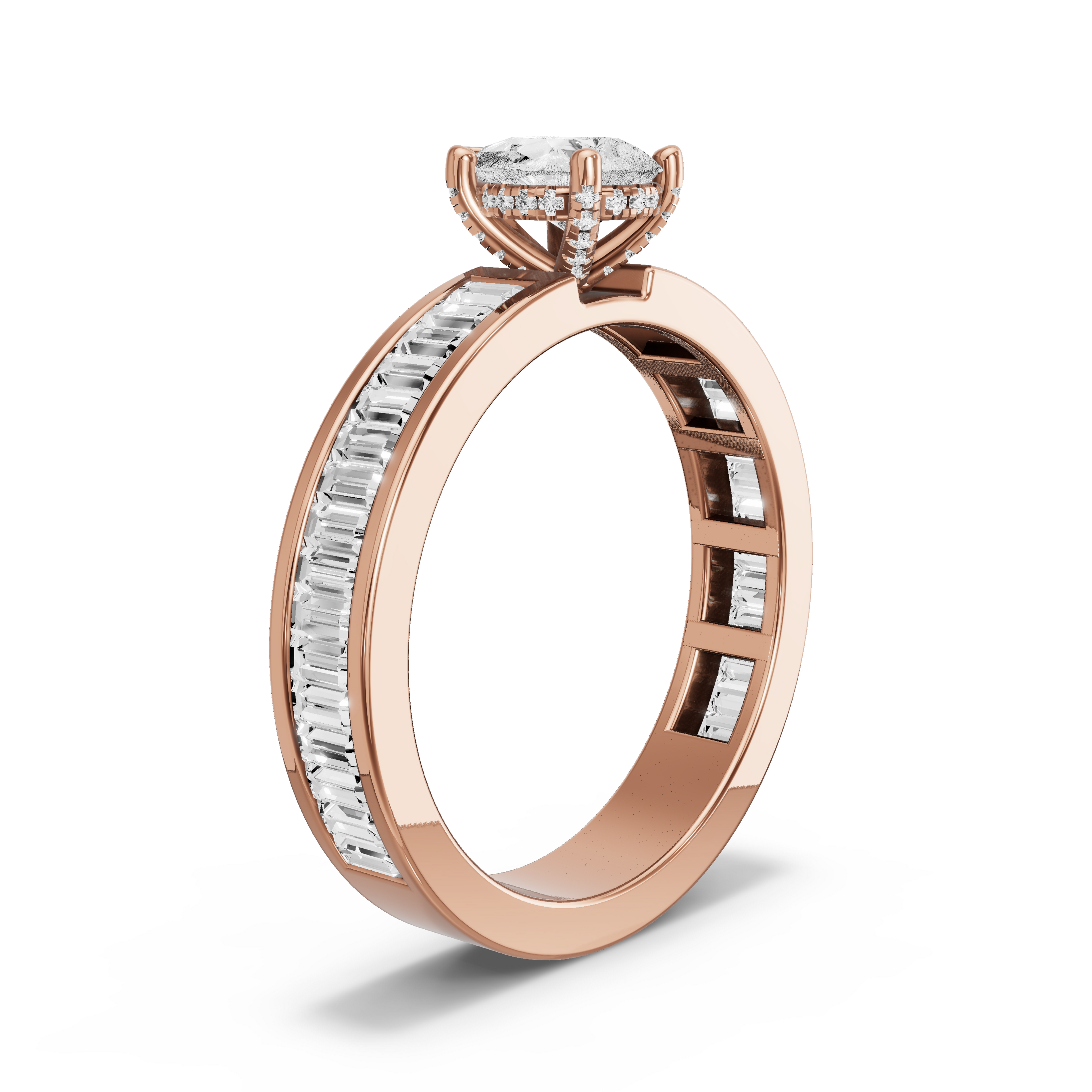 Image for pear-pave-basket-ring-with-baguette-channel-band-in-10k-rose-gold
