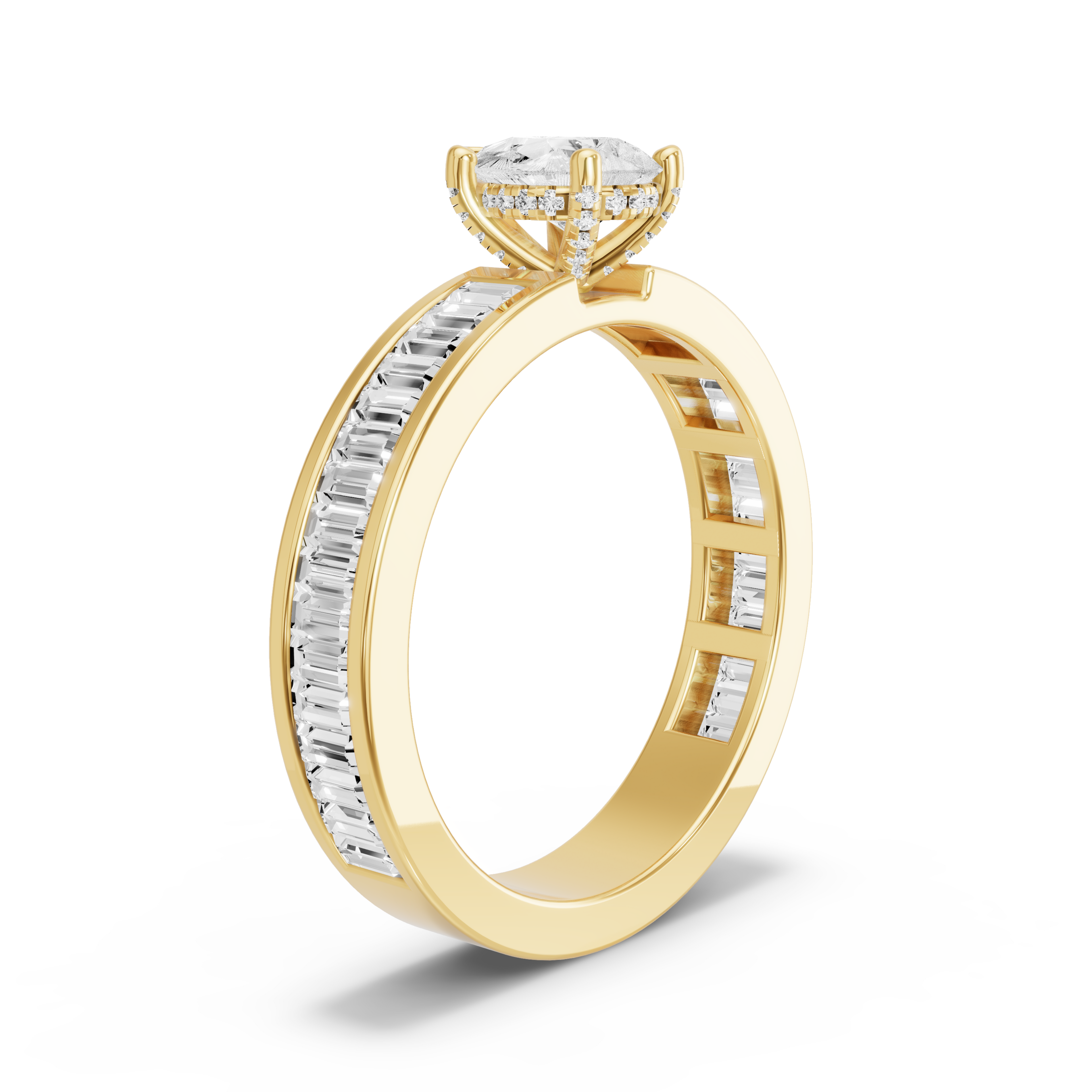 Image for pear-pave-basket-ring-with-baguette-channel-band-in-10k-yellow-gold