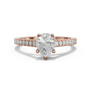 Image for Pear Pave Basket Ring with Cathedral Pave band