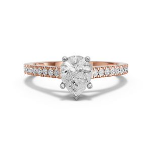 Image for Pear Pave Basket Ring with Cathedral Pave band
