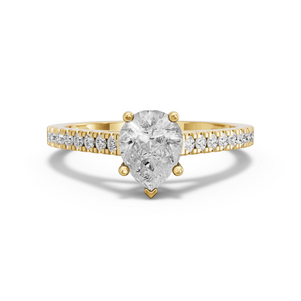 Image for Pear Pave Basket Ring with Cathedral Pave band