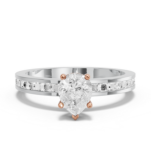 Image for Pear Pave Basket Ring with Channel band