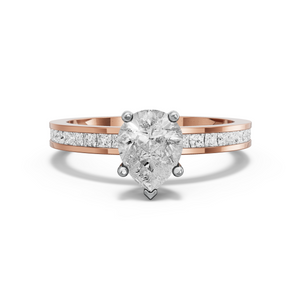 Image for Pear Pave Basket Ring with Channel band