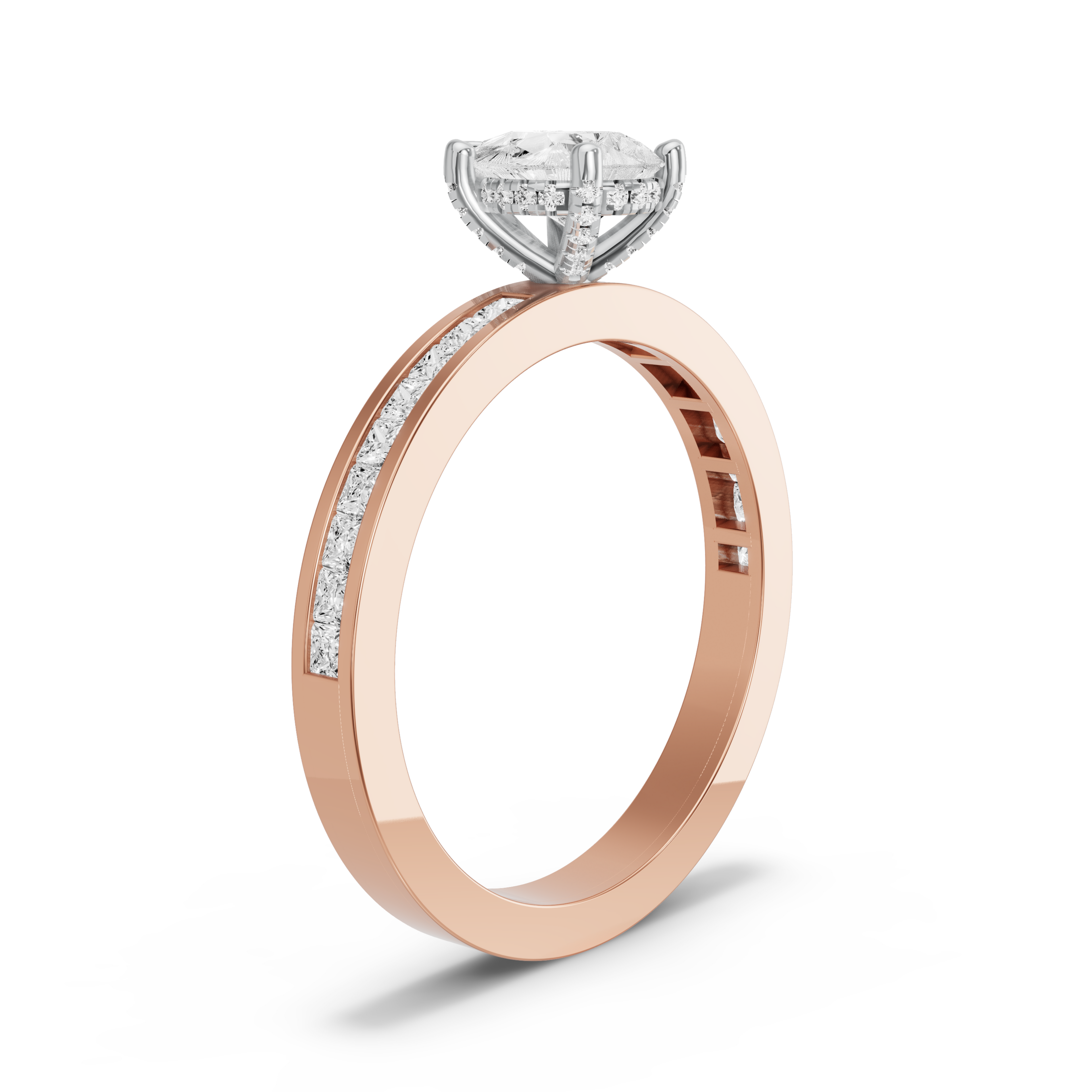 Image for pear-pave-basket-ring-with-channel-band-in-18k-two-tone-rose-gold