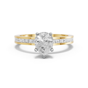 Image for Pear Pave Basket Ring with Channel band
