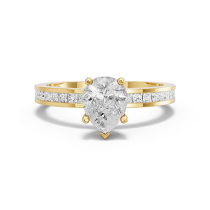 Image for Pear Pave Basket Ring with Channel band