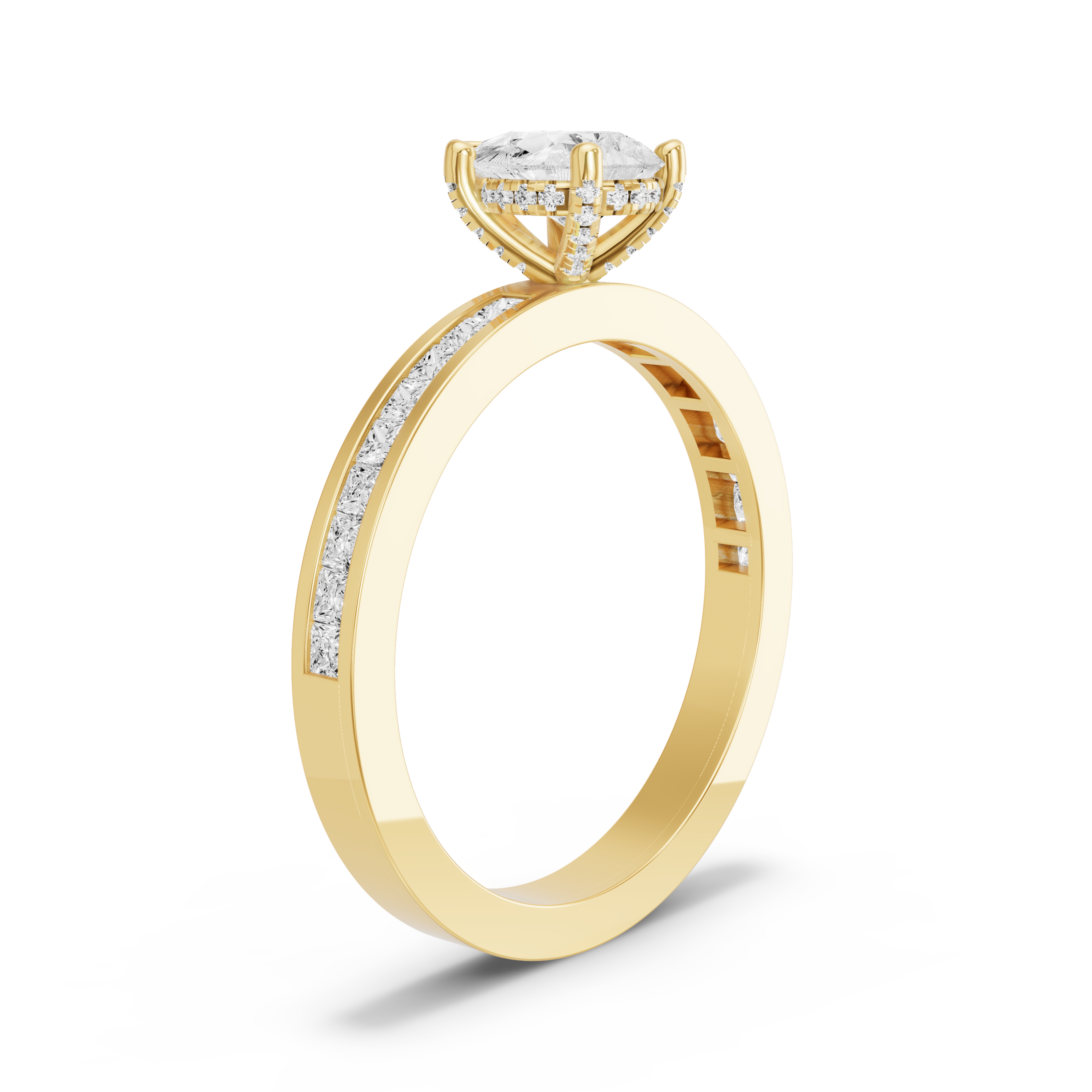Image for pear-pave-basket-ring-with-channel-band-in-10k-yellow-gold