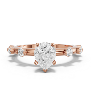 Image for Pear Pave Basket Ring with Floating Station band