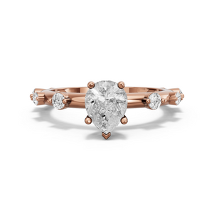 Image for Pear Pave Basket Ring with Floating Station band