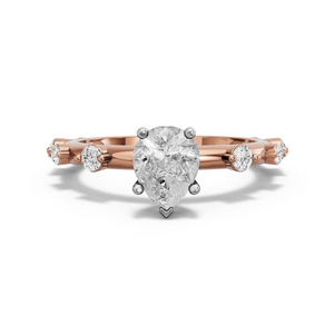 Image for Pear Pave Basket Ring with Floating Station band