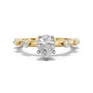 Image for Pear Pave Basket Ring with Floating Station band