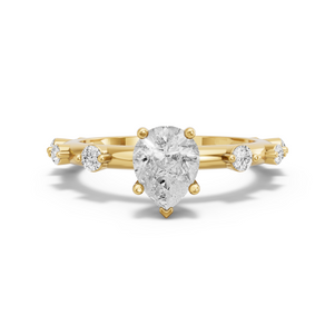 Image for Pear Pave Basket Ring with Floating Station band