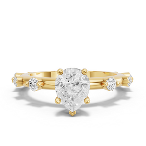 Image for Pear Pave Basket Ring with Floating Station band