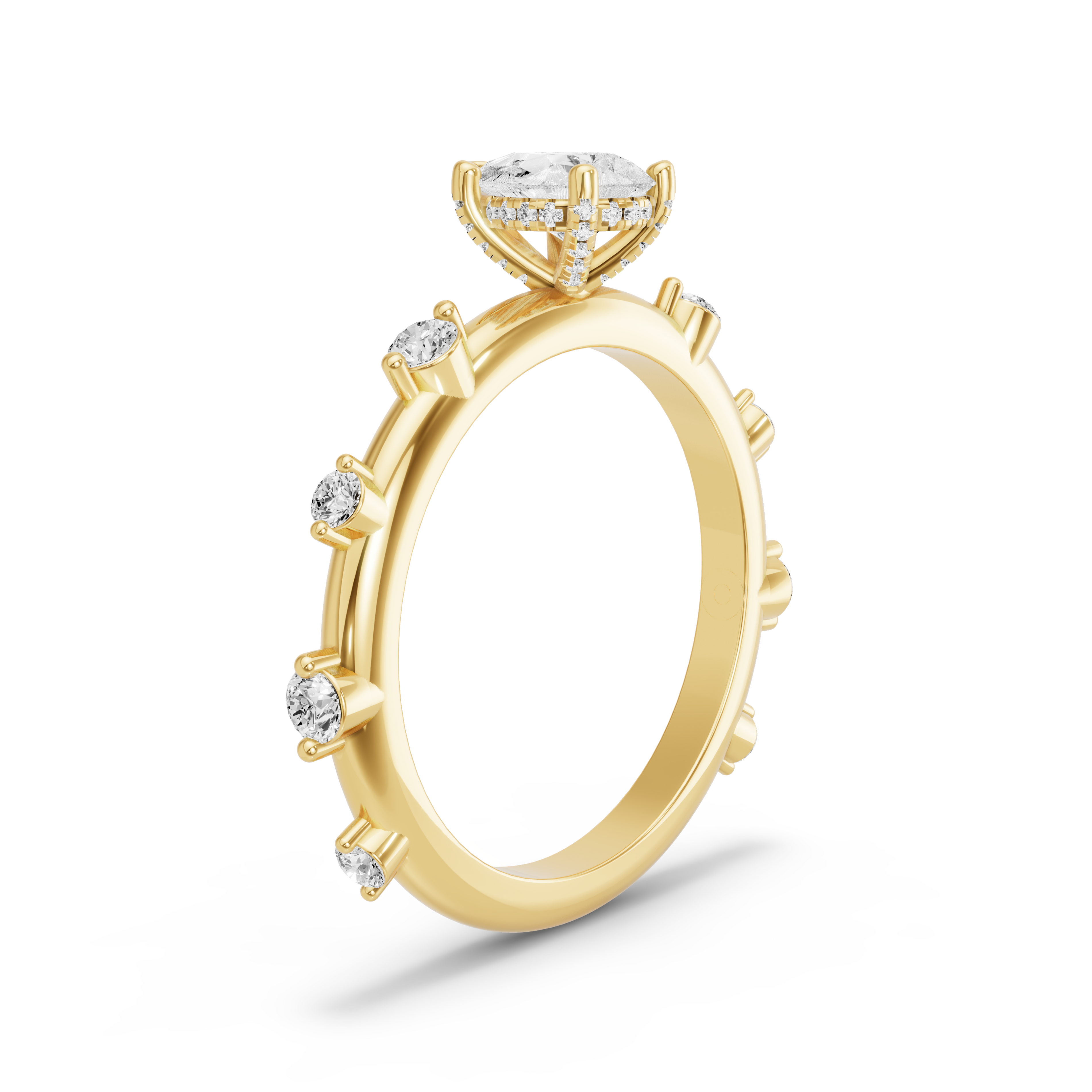 Image for pear-pave-basket-ring-with-floating-station-band-in-14k-yellow-gold