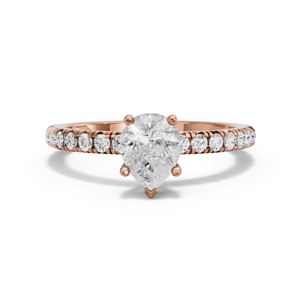 Image for Pear Pave Basket Ring with French Pave band