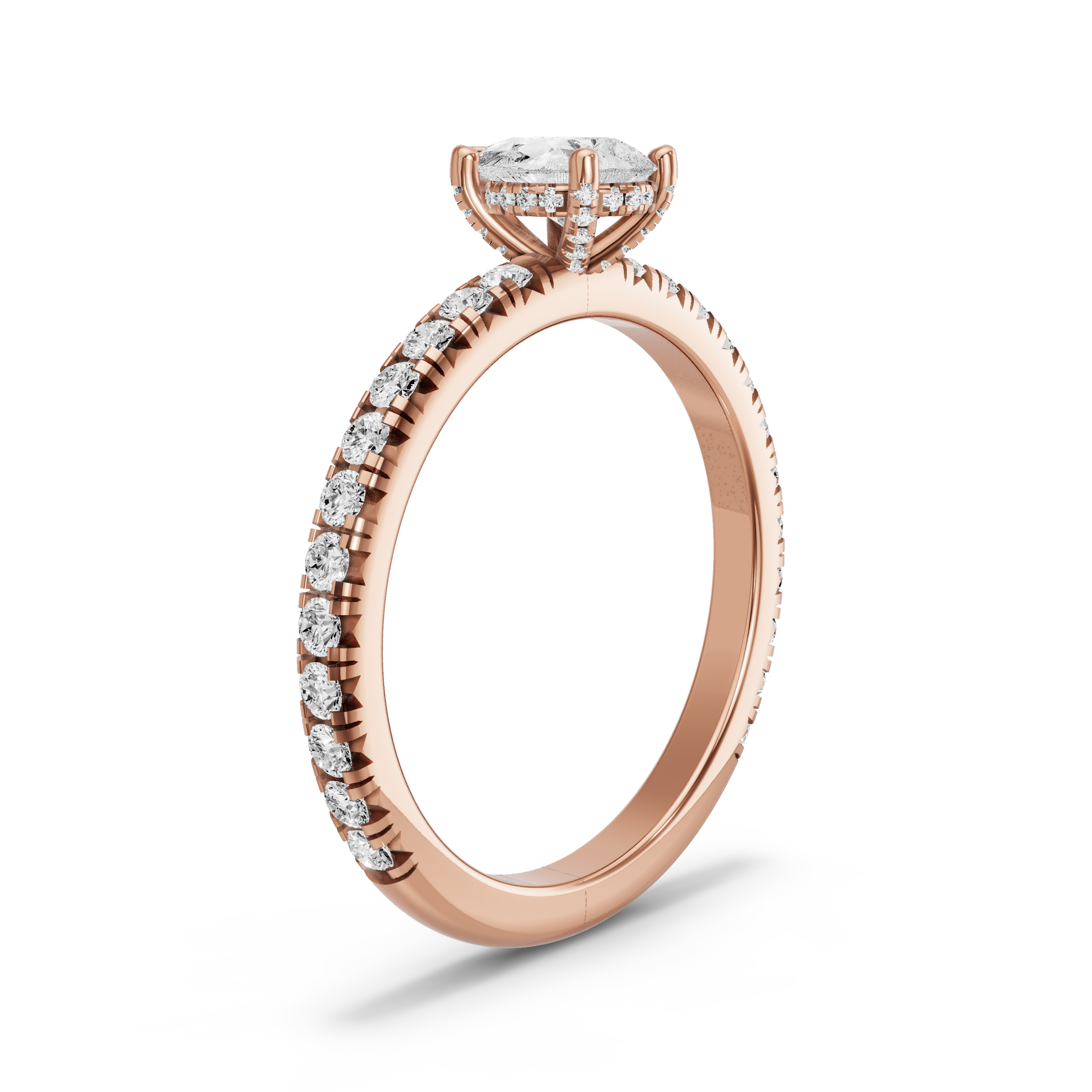 Image for pear-pave-basket-ring-with-french-pave-band-in-10k-rose-gold