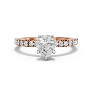 Image for Pear Pave Basket Ring with French Pave band