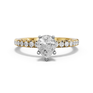 Image for Pear Pave Basket Ring with French Pave band
