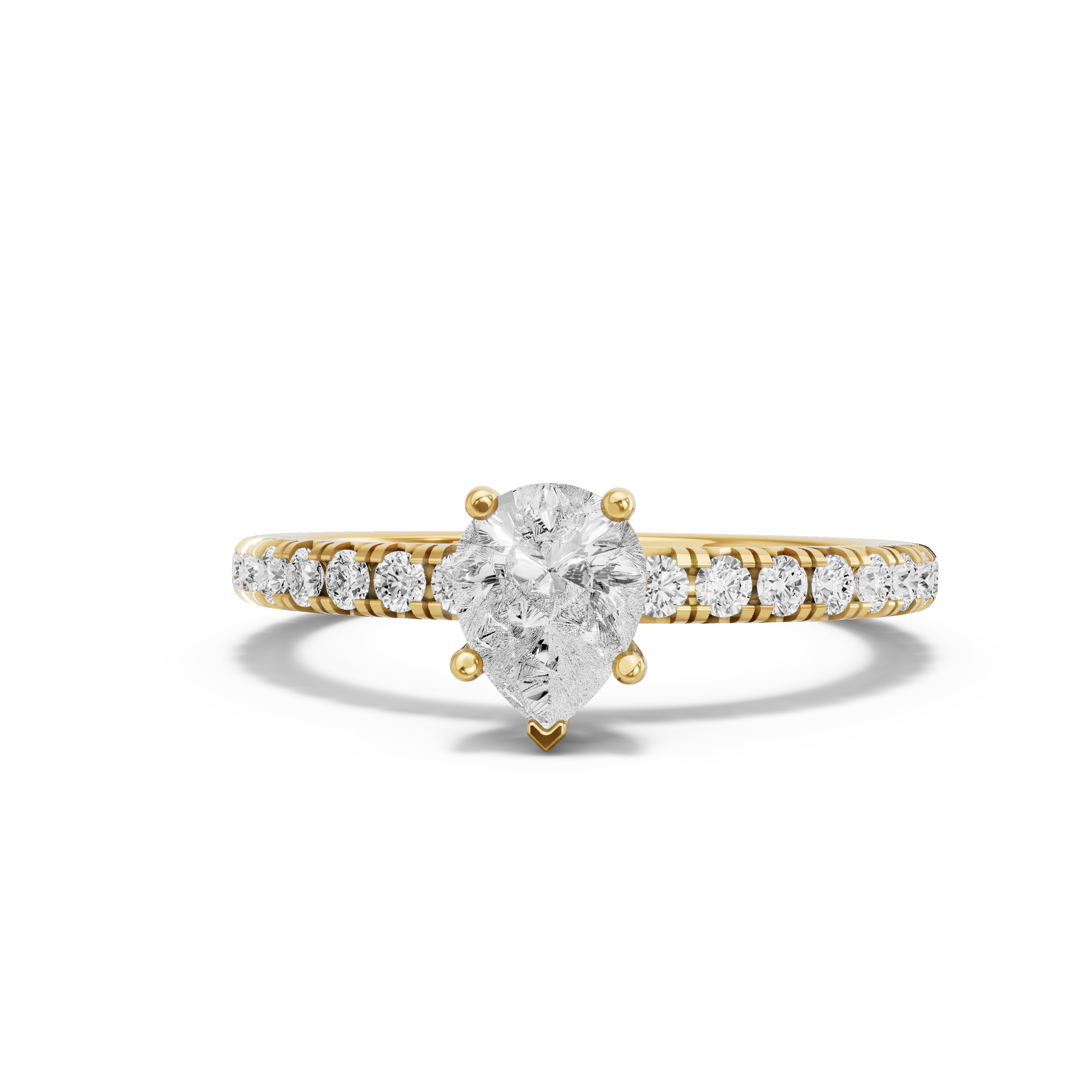 Image for pear-pave-basket-ring-with-french-pave-band-in-10k-yellow-gold