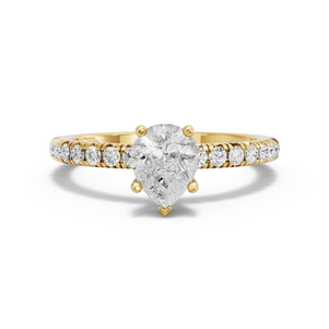 Image for Pear Pave Basket Ring with French Pave band