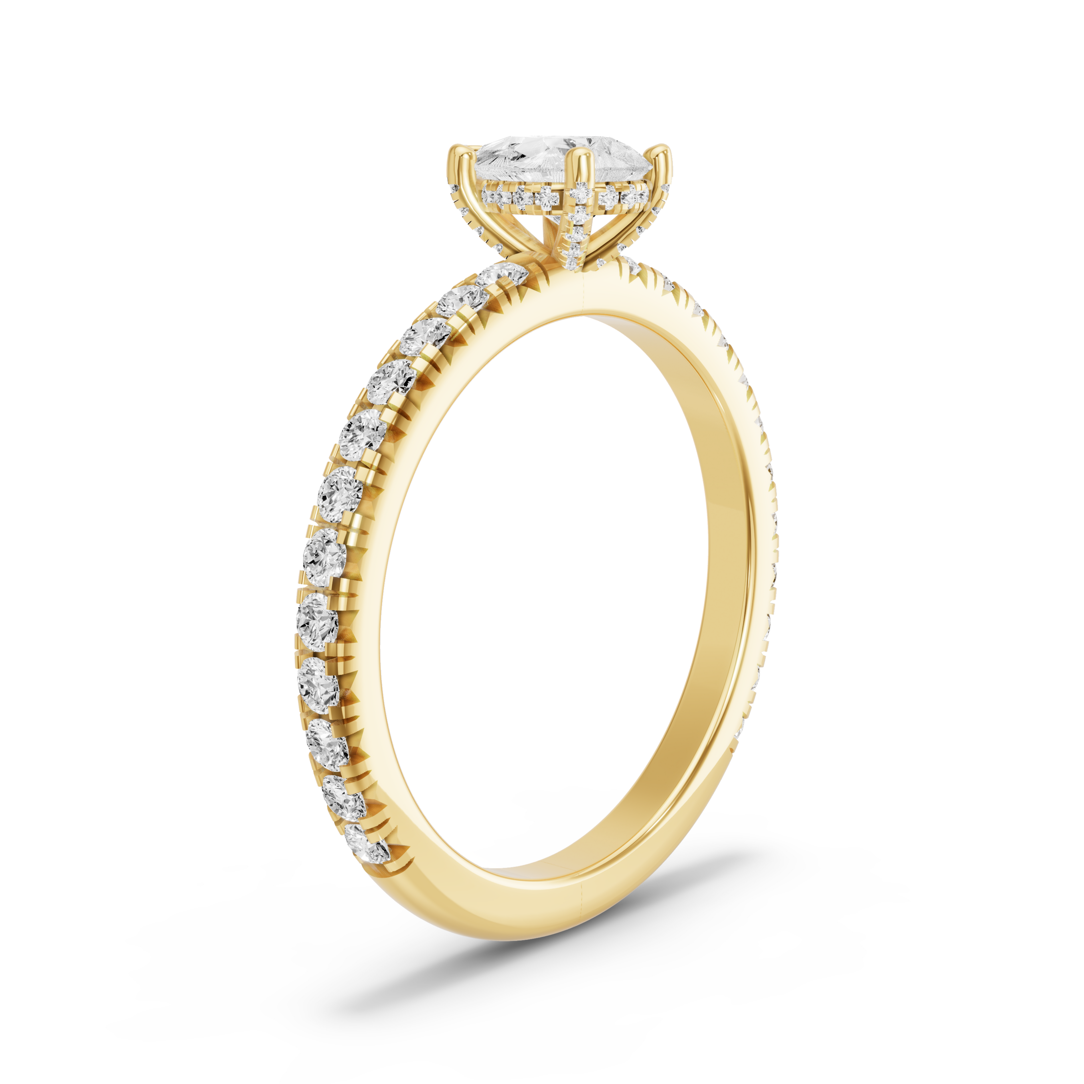 Image for pear-pave-basket-ring-with-french-pave-band-in-10k-yellow-gold