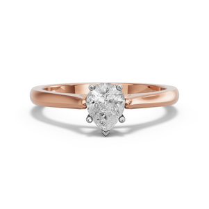 Image for Pear Pave Basket Ring with Knife Edge Cathedral band