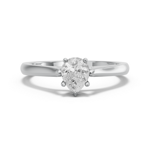 Image for Pear Pave Basket Ring with Knife Edge Cathedral band in 950 Platinum