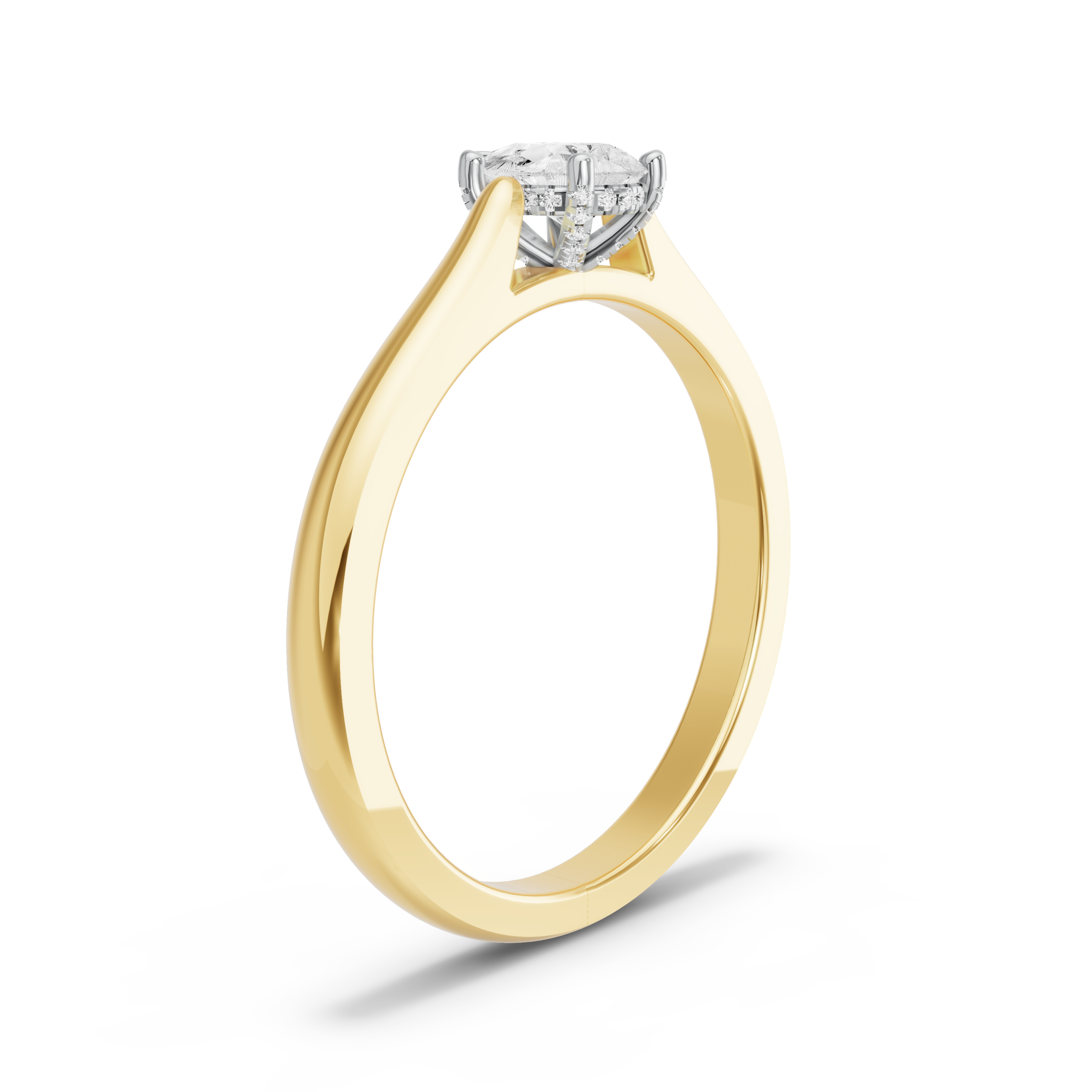 Image for pear-pave-basket-ring-with-knife-edge-cathedral-band-in-14k-two-tone-yellow-gold