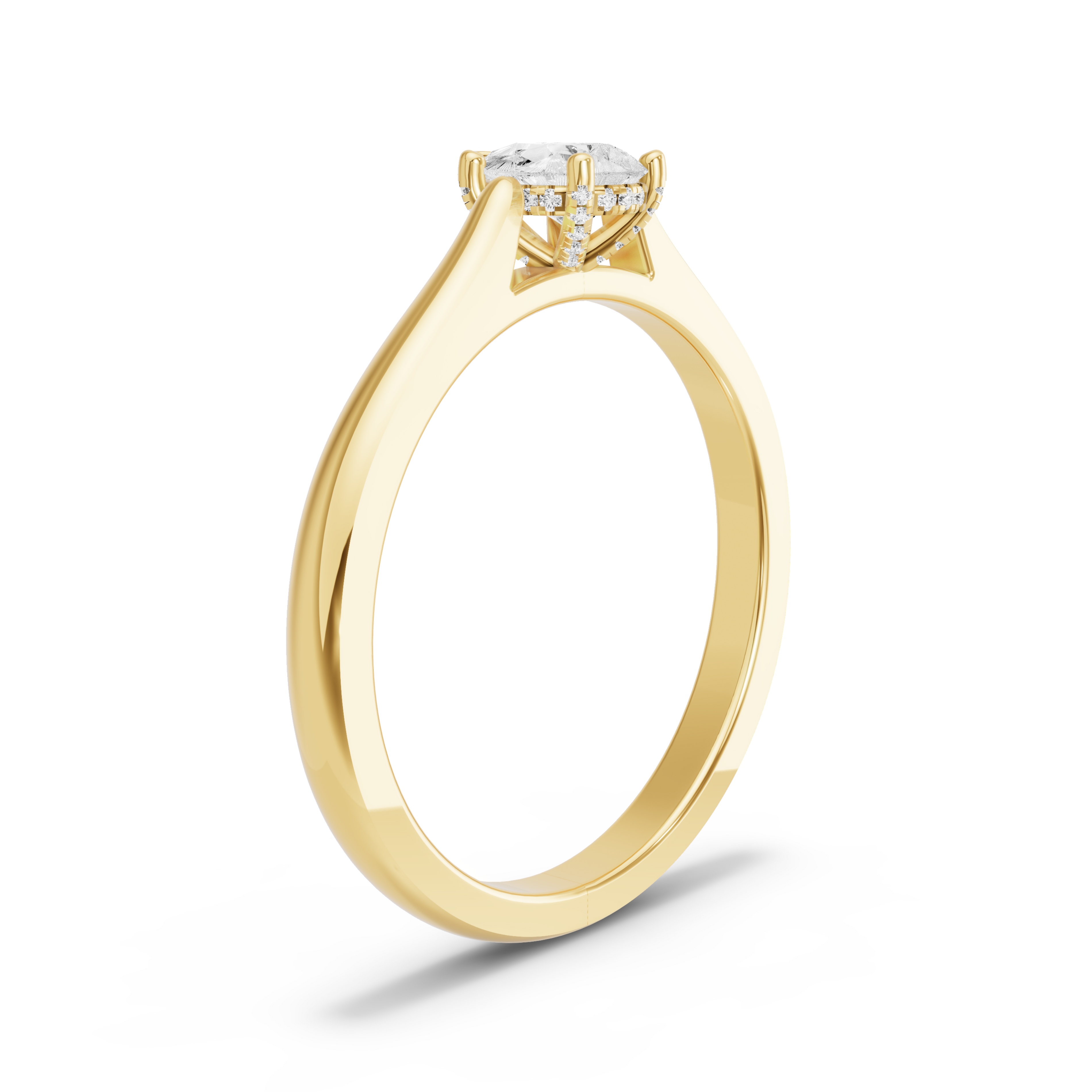 Image for pear-pave-basket-ring-with-knife-edge-cathedral-band-in-14k-yellow-gold