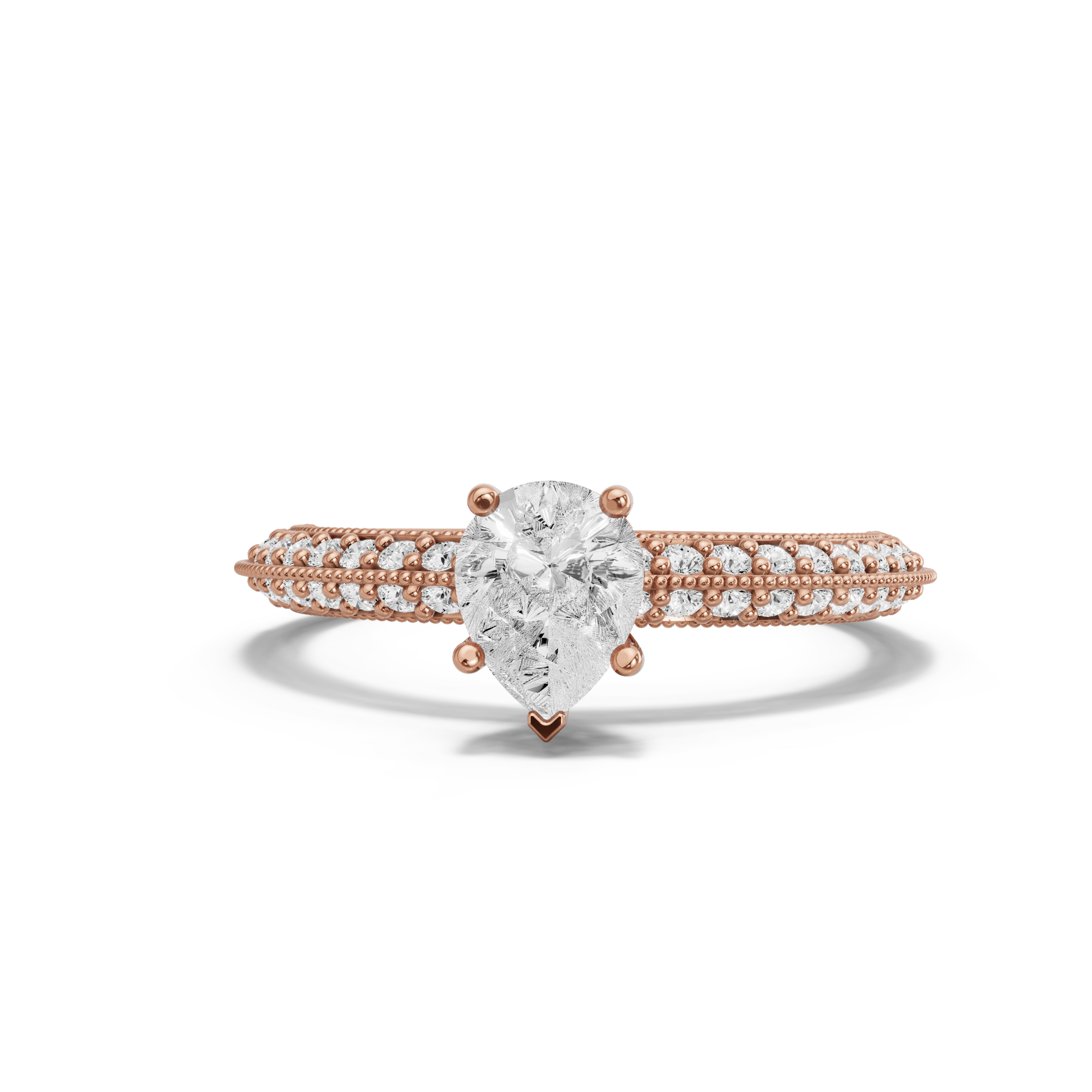 Image for pear-pave-basket-ring-with-knife-edge-pave-band-in-18k-rose-gold