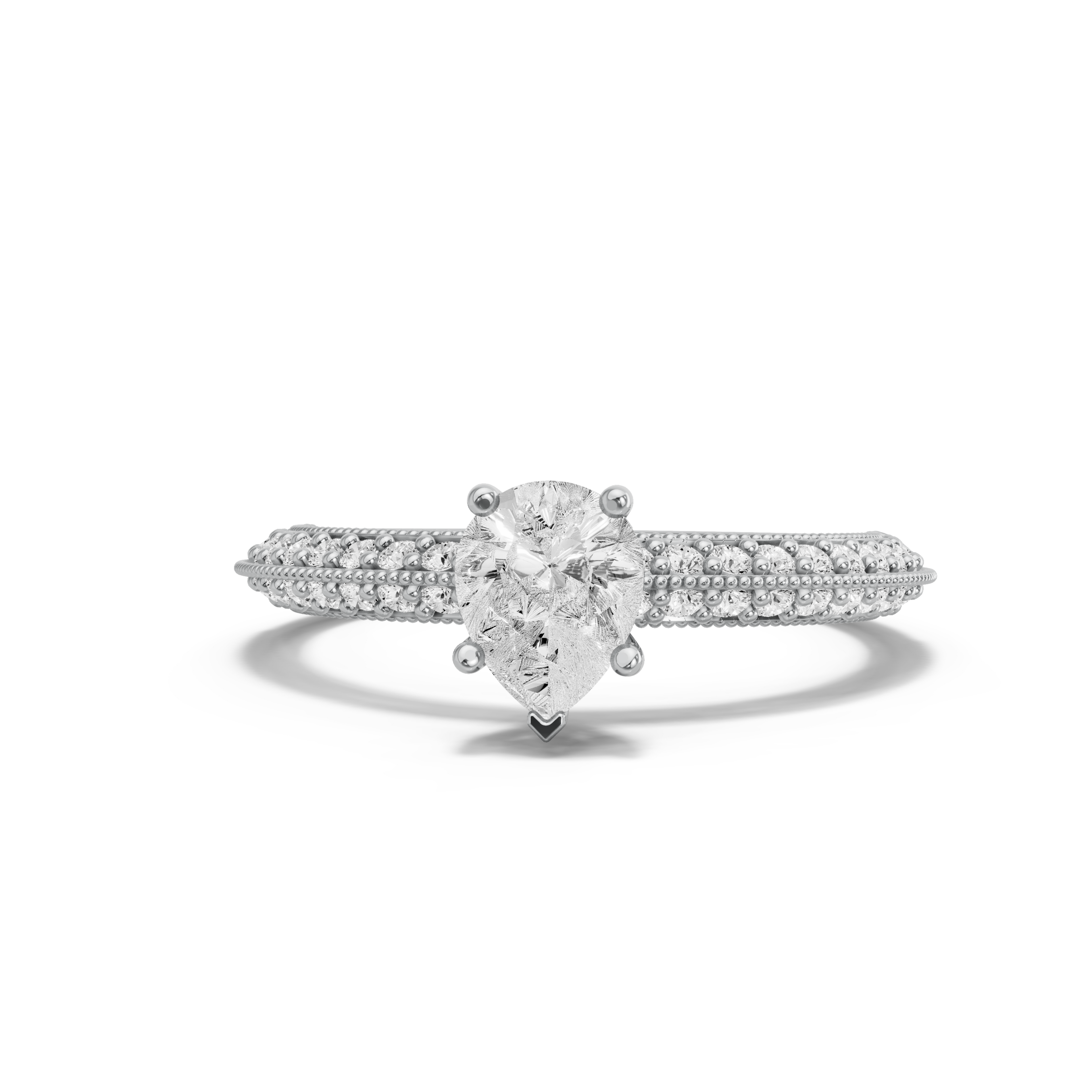 Image for pear-pave-basket-ring-with-knife-edge-pave-band-in-14k-white-gold