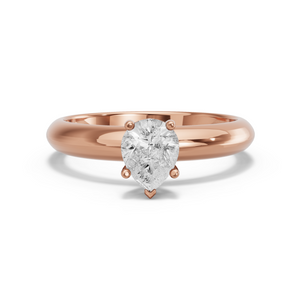 Image for Pear Pave Basket Ring with Knife Edge Solitaire band