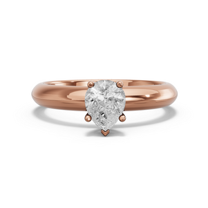 Image for Pear Pave Basket Ring with Knife Edge Solitaire band in 18K Rose Gold