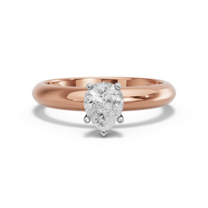 Image for Pear Pave Basket Ring with Knife Edge Solitaire band