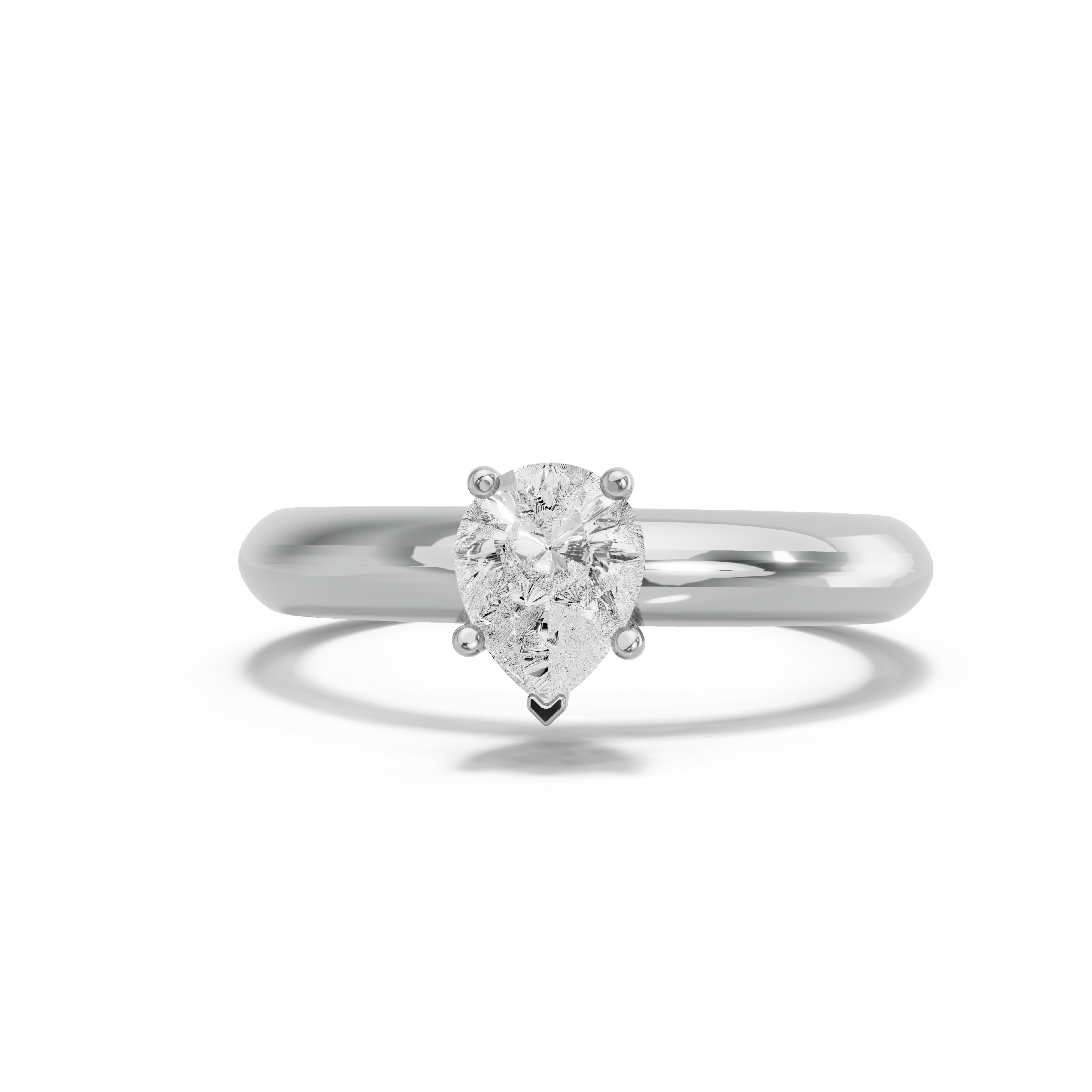 Image for pear-pave-basket-ring-with-knife-edge-solitaire-band-in-10k-white-gold