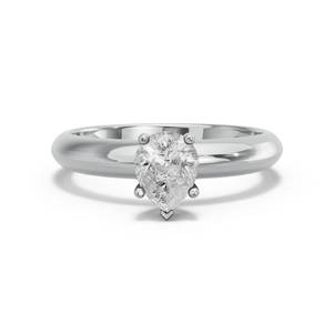 Image for Pear Pave Basket Ring with Knife Edge Solitaire band