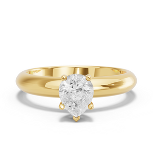 Image for Pear Pave Basket Ring with Knife Edge Solitaire band