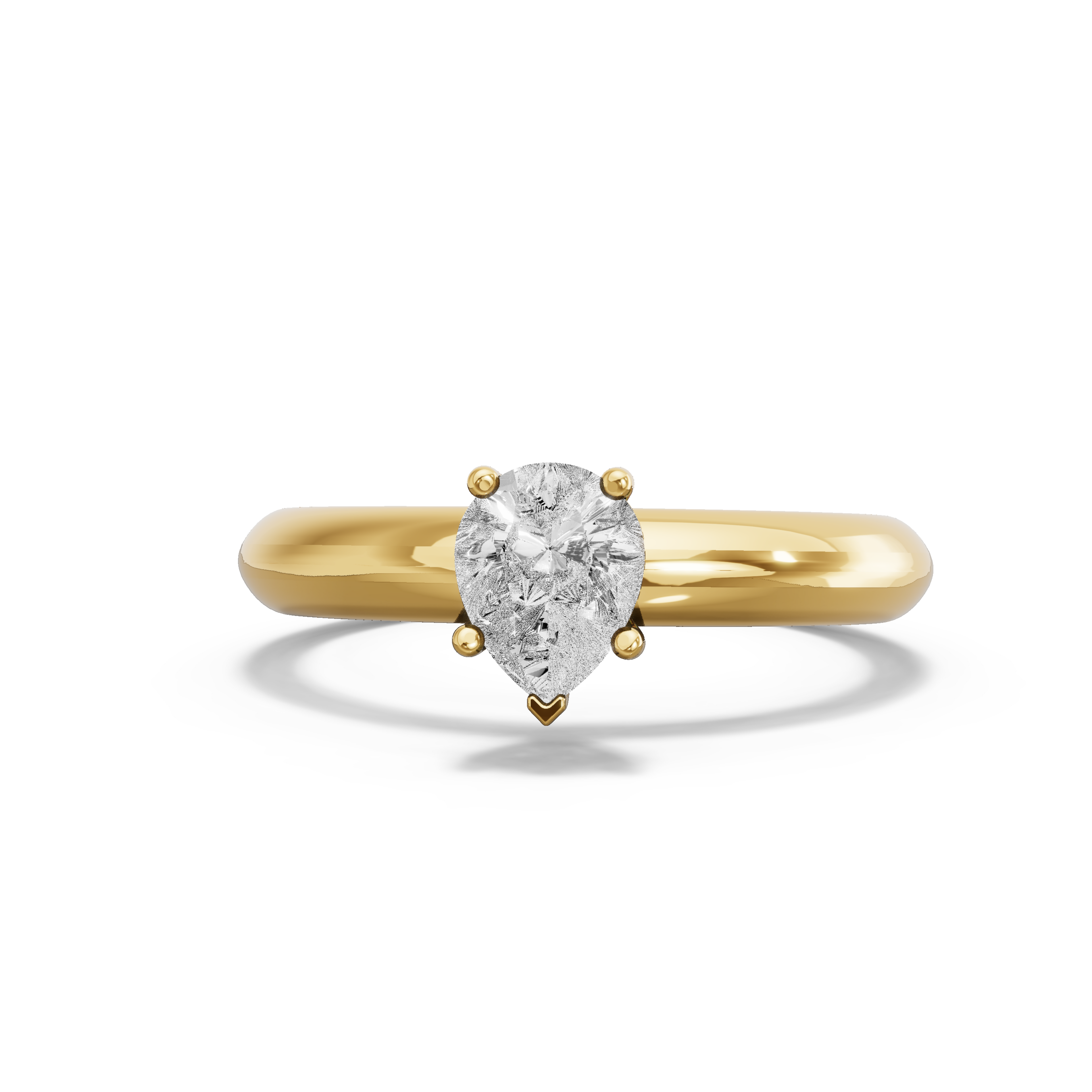 Image for pear-pave-basket-ring-with-knife-edge-solitaire-band-in-14k-yellow-gold