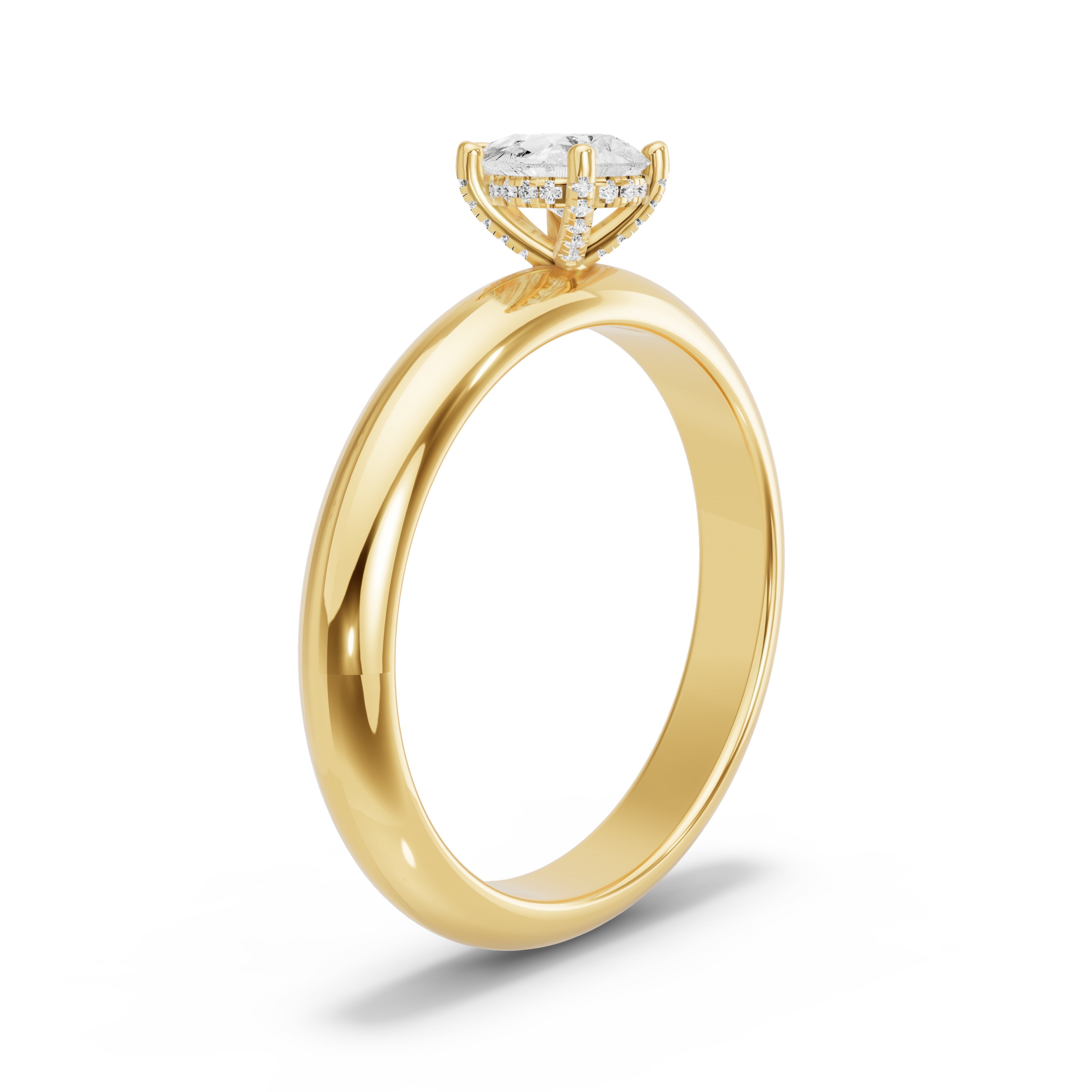 Image for pear-pave-basket-ring-with-knife-edge-solitaire-band-in-18k-yellow-gold