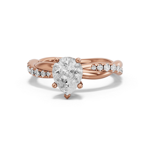 Image for Pear Pave Basket Ring with Rope Pave band