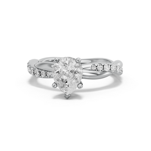 Image for Pear Pave Basket Ring with Rope Pave band