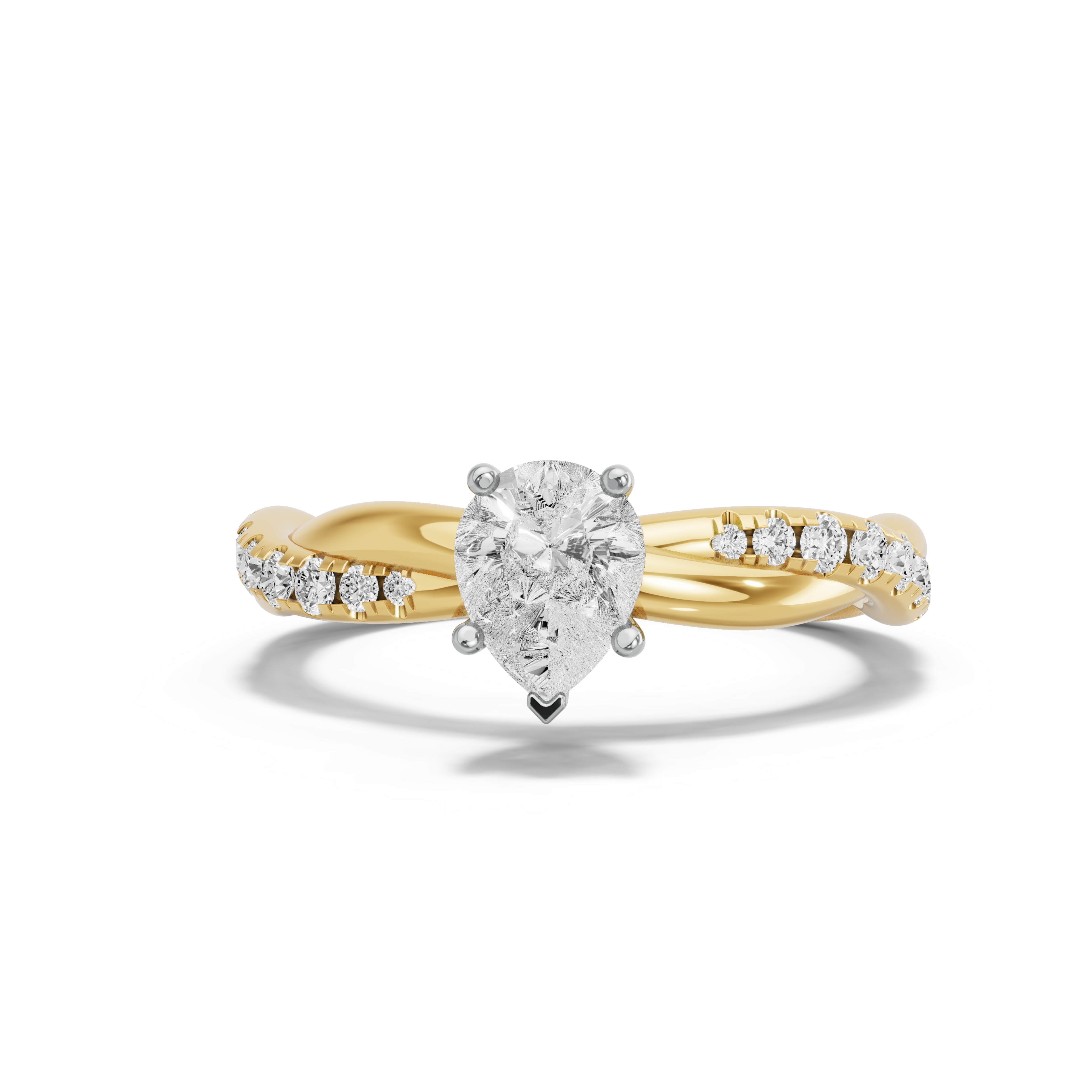Image for pear-pave-basket-ring-with-rope-pave-band-in-14k-two-tone-yellow-gold