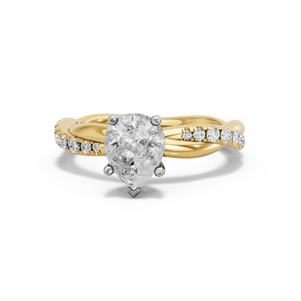 Image for Pear Pave Basket Ring with Rope Pave band